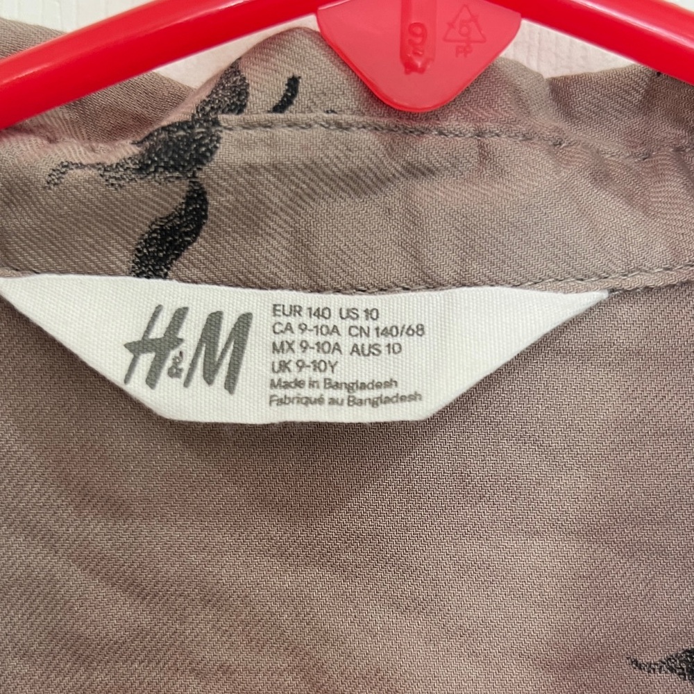 H & M Brown Shirt Dress with Unicorn Print size 10 AS IS - Picture 4 of 9